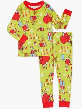 Merry Grinchmas Dr. Seuss Grinch Christmas Long Sleeve Pajama 2 Piece Set